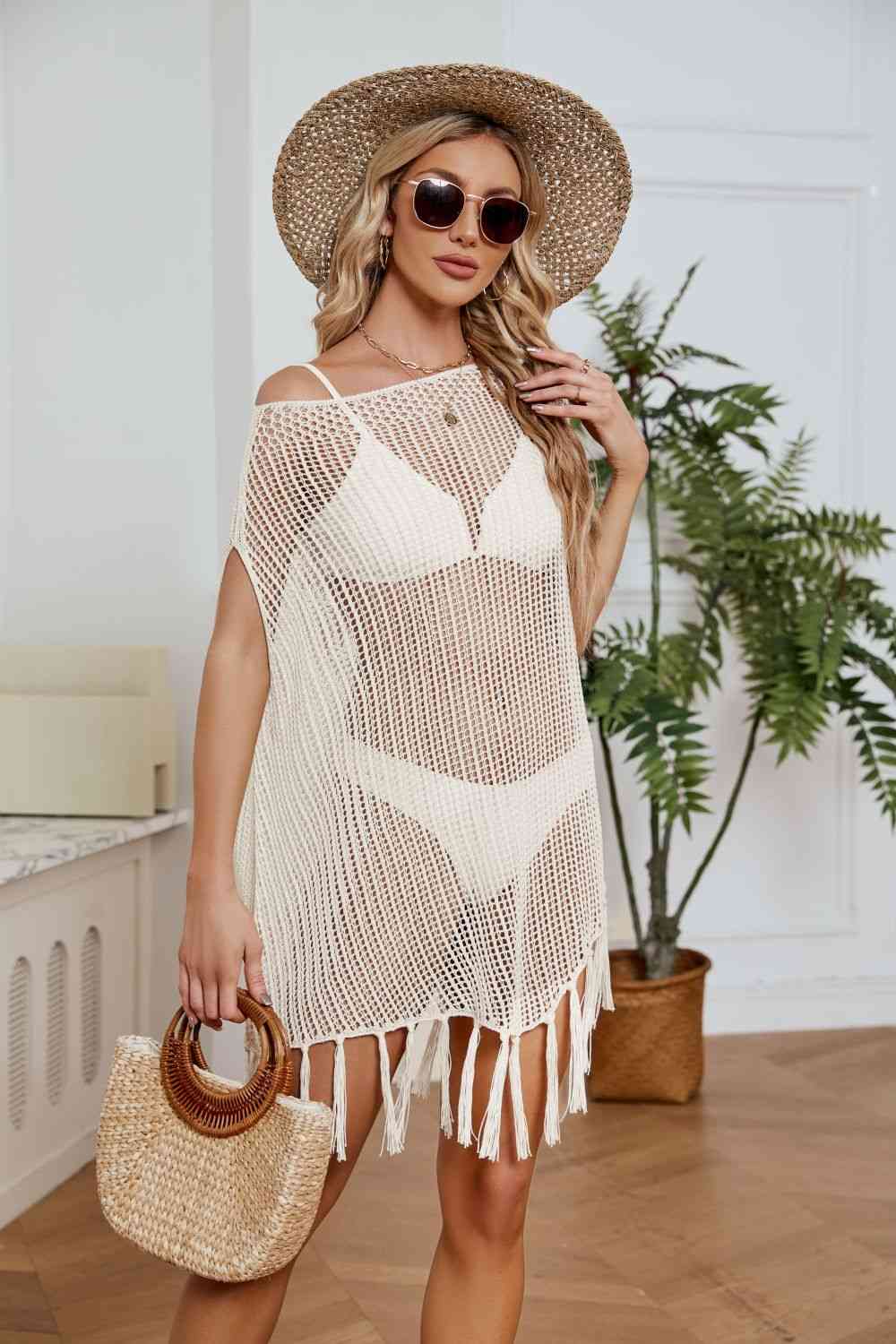   Openwork Cover-Up Dress Trendsi