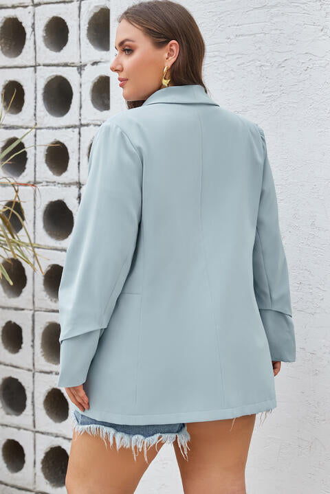  Shawl Collar Long Sleeve Blazer Trendsi