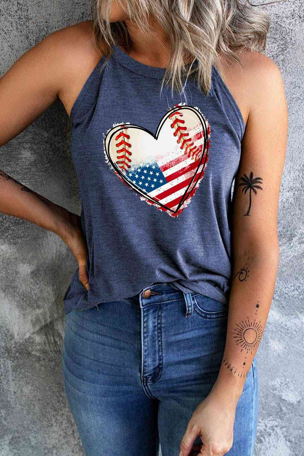 US Flag Heart Graphic Tank Bazaarbey