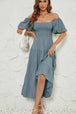 Smocked Square Neck Tiered Dress -BazaarBey - www.shopbazaarbey.com