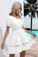 Layered Single Shoulder Flounce Sleeve Mini Dress -BazaarBey - www.shopbazaarbey.com