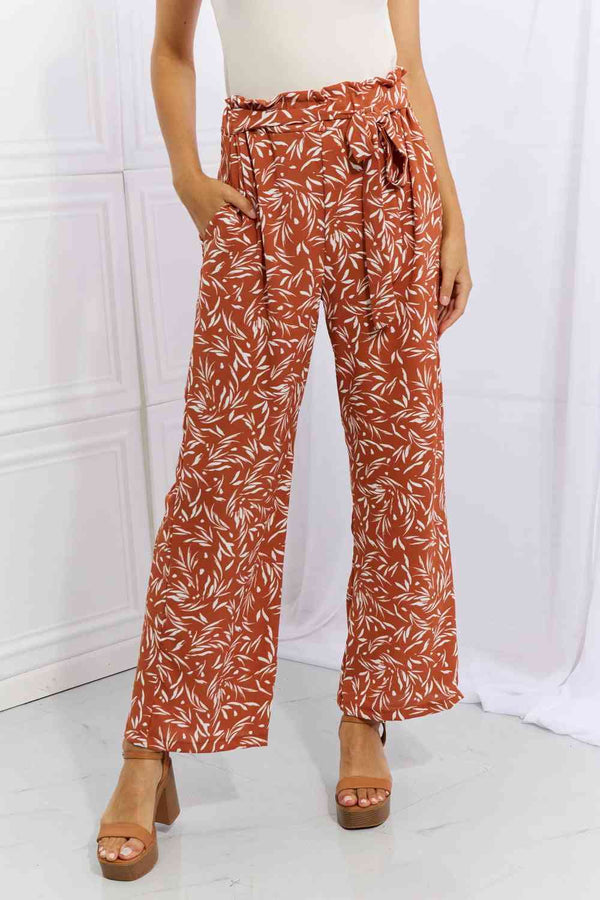  Right Angle  Geometric Printed Pants in Red Orange Bazaarbey