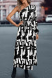 Printed One-Shoulder Tie Waist Dress -BazaarBey - www.shopbazaarbey.com