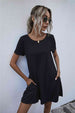 Round Neck Short Sleeve Mini Dress -BazaarBey - www.shopbazaarbey.com