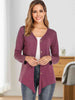 Button Up V-Neck Long Sleeve Cardigan Trendsi