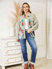 Dropped Shoulder Long Sleeve Printed Denim Jacket Bazaarbey