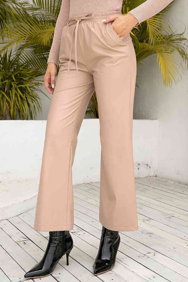 Drawstring Wide Leg Long Pants Bazaarbey