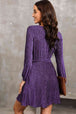 Round Neck Tie Front Long Sleeve Dress -BazaarBey - www.shopbazaarbey.com