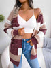 Striped Rib-Knit   Cardigan Trendsi