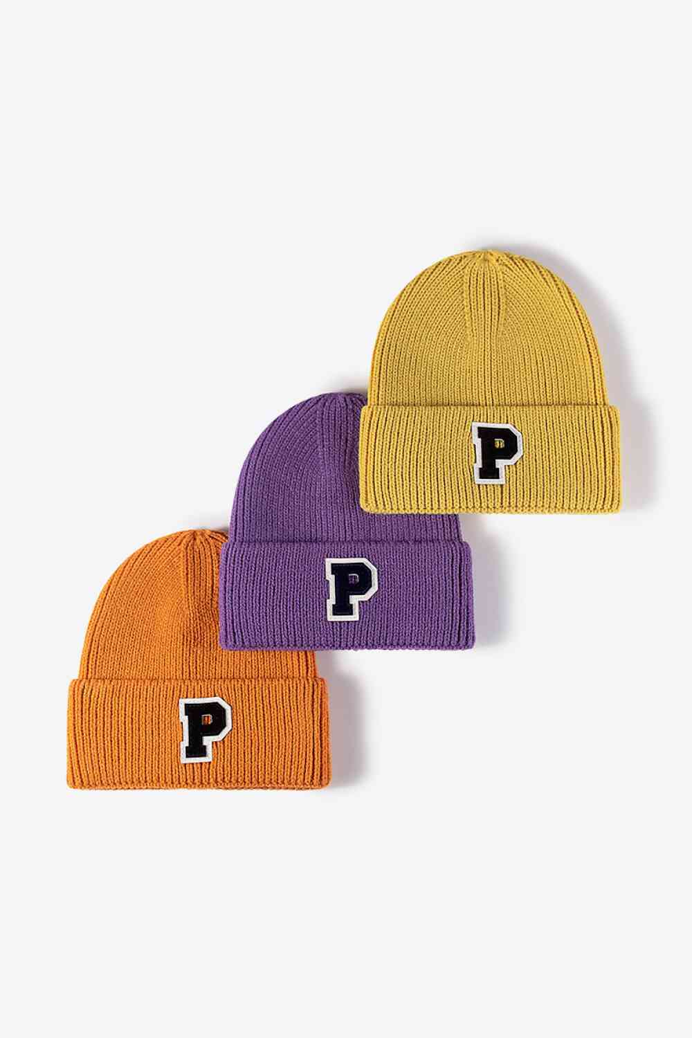 Letter Patch Cuffed Knit Beanie Trendsi