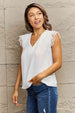 V-Neck Lace Trim Tank Top Bazaarbey