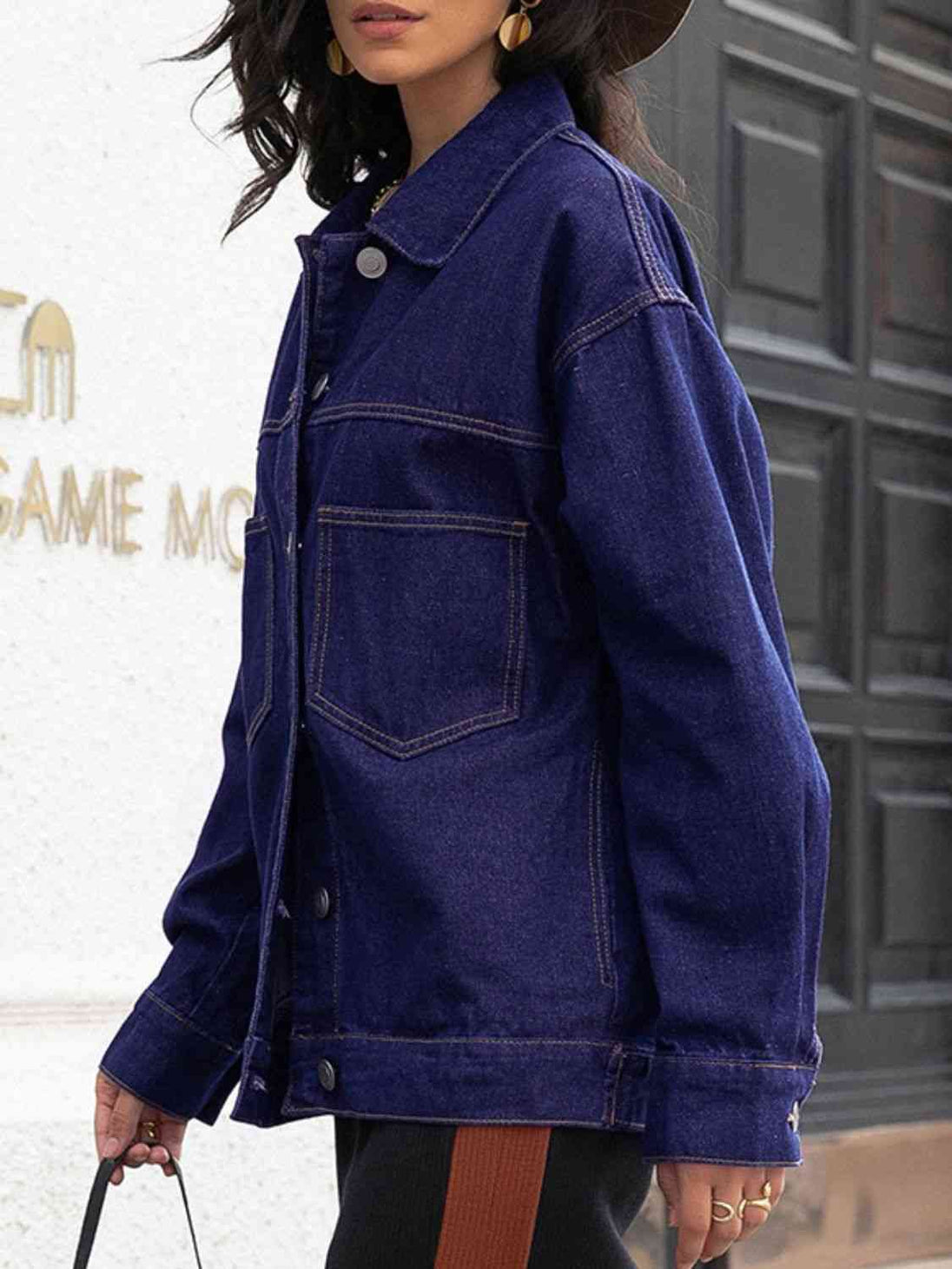 Buttoned Denim Jacket Bazaarbey