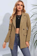 Lapel Neck Long Sleeve Blazer with Pockets Trendsi