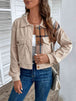  Collared Neck Button-Up Jacket Trendsi