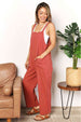 Double Take Wide Leg Overalls with Front Pockets Bazaarbey