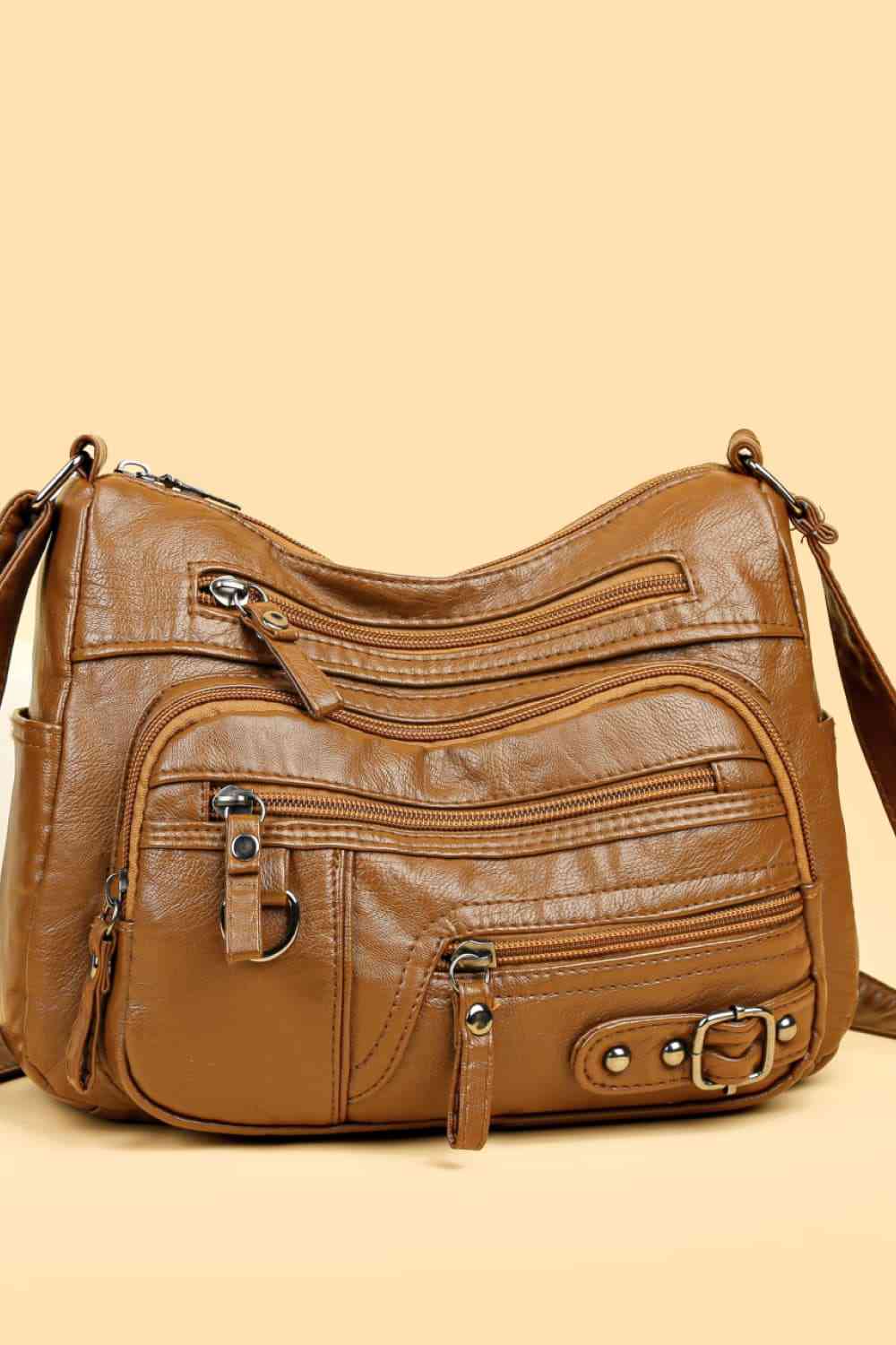 Multi-Pocket PU Leather Crossbody Bag Bazaarbey