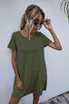 Round Neck Short Sleeve Mini Dress -BazaarBey - www.shopbazaarbey.com