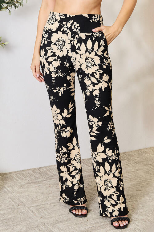   High Waist Floral Flare Pants Bazaarbey