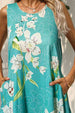 Printed Round Neck Sleeveless Dress with Pockets -BazaarBey - www.shopbazaarbey.com