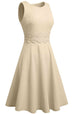 Round Neck Sleeveless Lace Trim Dress -BazaarBey - www.shopbazaarbey.com