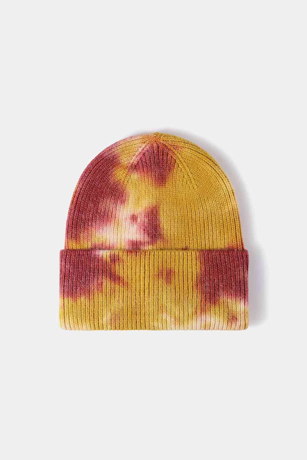 Tie-Dye Cuffed Rib-Knit Beanie Hat Trendsi