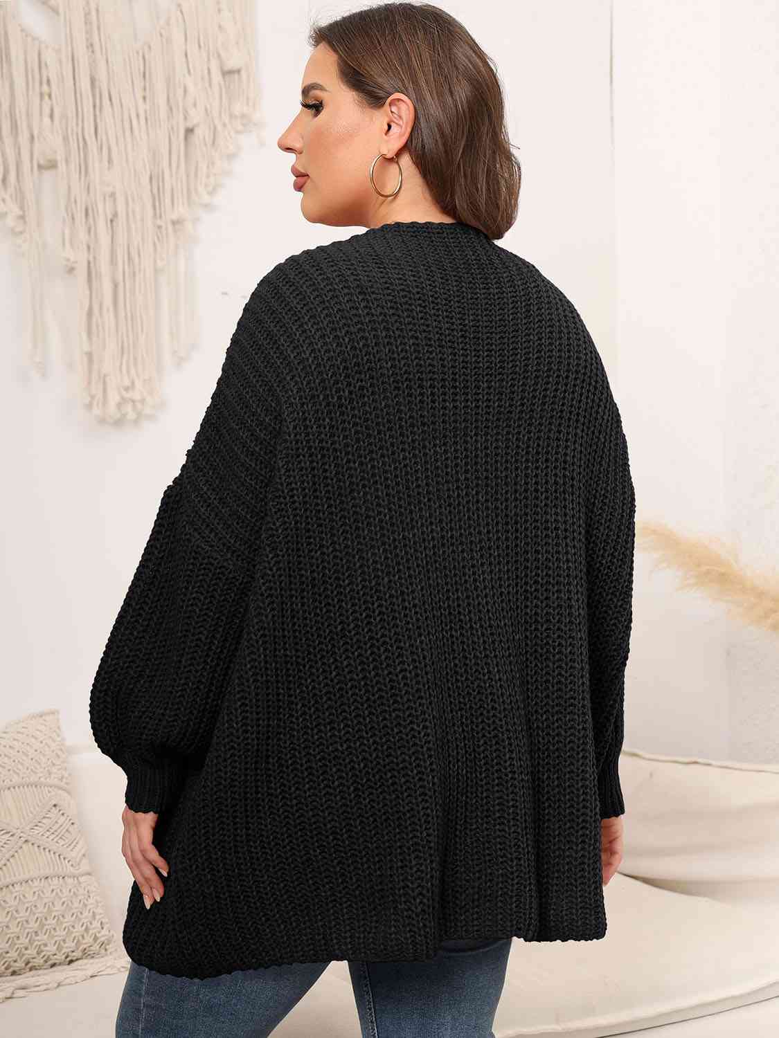   Dropped Shoulder Knit Cardigan Trendsi