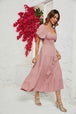 Smocked Square Neck Tiered Dress -BazaarBey - www.shopbazaarbey.com