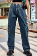  Long Straight Leg Jeans with Pockets Trendsi