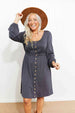 Scoop Neck Empire Waist Long Sleeve Mini Dress -BazaarBey - www.shopbazaarbey.com