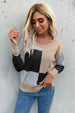  Ribbed Trim Round Neck Knit Pullover Trendsi