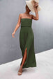 Strapless Split Maxi Dress Bazaarbey