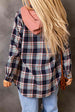 Plaid Drawstring Hooded Jacket with Pockets Trendsi