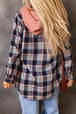 Plaid Drawstring Hooded Jacket with Pockets Trendsi