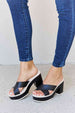  Cherish The Moments Contrast Platform Sandals in Black Trendsi