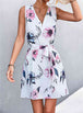 Printed Zip Detail Belted Sleeveless Dress -BazaarBey - www.shopbazaarbey.com