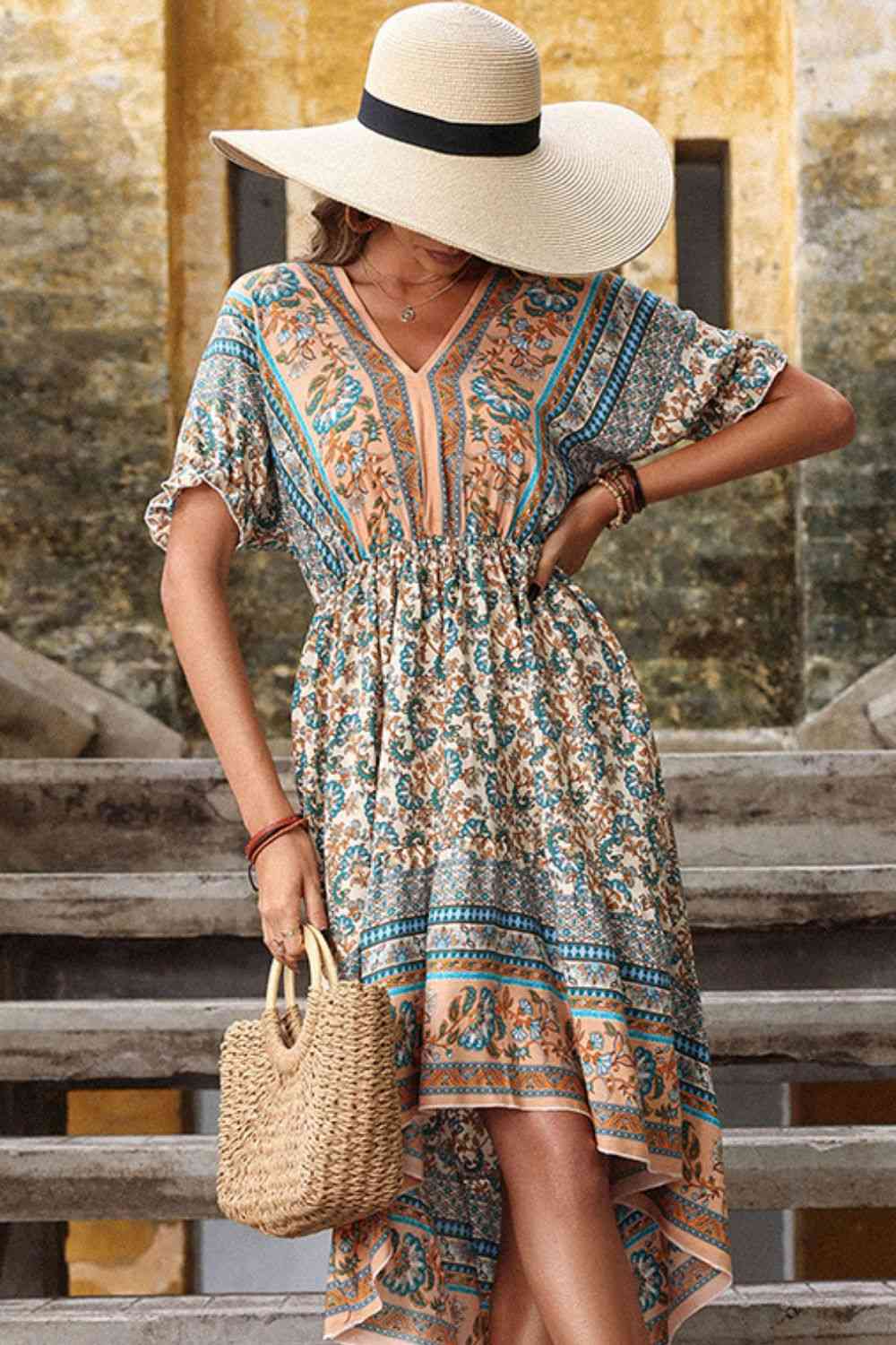 Bohemian High-Low Open Back Dress -BazaarBey - www.shopbazaarbey.com