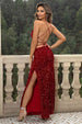 Sequin Backless Split Maxi Dress Bazaarbey