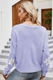 Floral Ribbed Trim Drop Shoulder Cardigan Trendsi