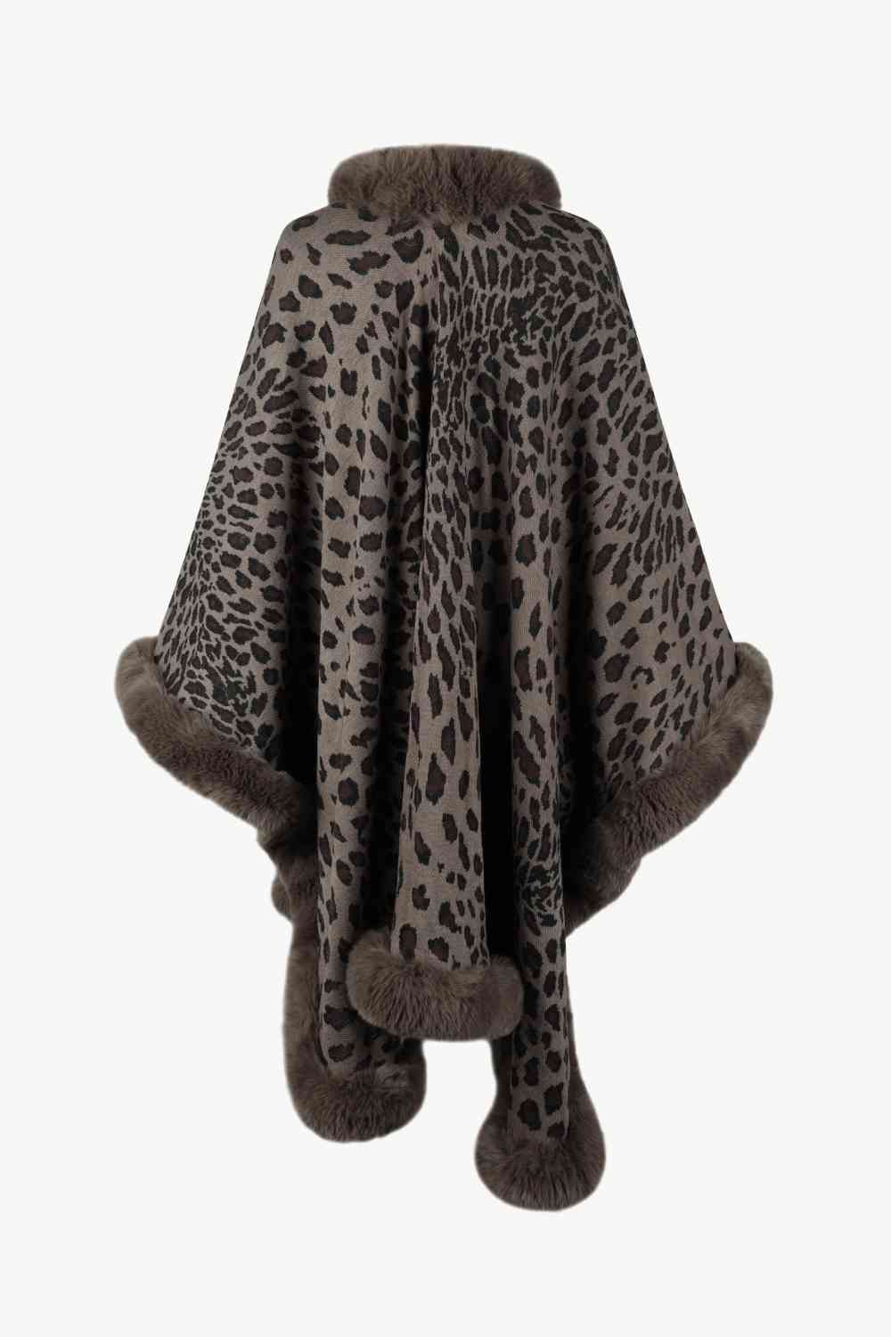 Leopard Open Front Poncho Bazaarbey