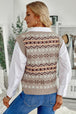 Geometric V-Neck Knit Vest Trendsi