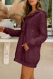 Drawstring Half Zip Hooded Dress -BazaarBey - www.shopbazaarbey.com