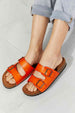 MMShoes Feeling Alive Double Banded Slide Sandals in Orange Trendsi