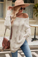 Boat Neck Dropped Shoulder Knit Top Bazaarbey