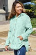 Button Up Long Sleeve Hooded Jacket Trendsi