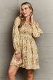 Floral Smocked Square Neck Dress -BazaarBey - www.shopbazaarbey.com