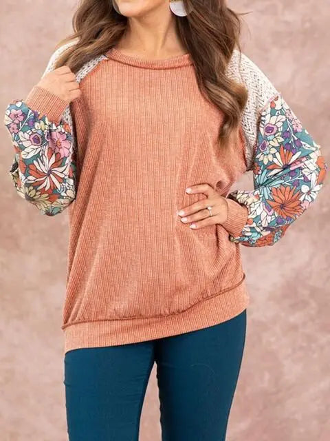 Exposed Seam Round Neck Blouse Bazaarbey