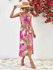 Printed Spaghetti Strap Front Slit Dress -BazaarBey - www.shopbazaarbey.com