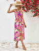 Printed Spaghetti Strap Front Slit Dress -BazaarBey - www.shopbazaarbey.com