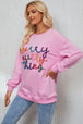 Letter Graphic Dropped Shoulder Sweatshirt Bazaarbey