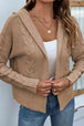 Cable-Knit Dropped Shoulder Hooded Cardigan Bazaarbey